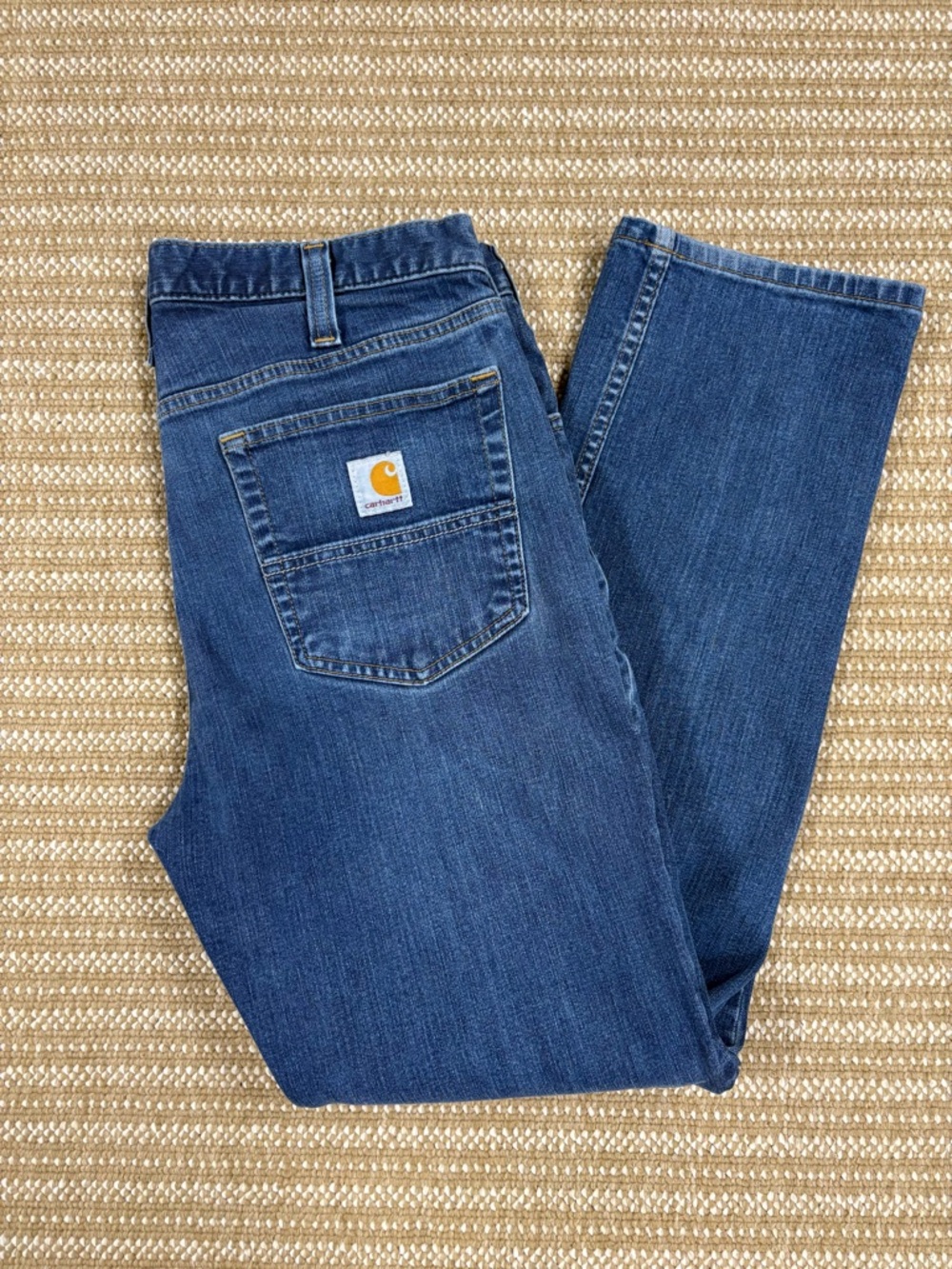 Carhartt Men's Straight Leg Jeans 34x30 Traditional Fit, Blue Denim